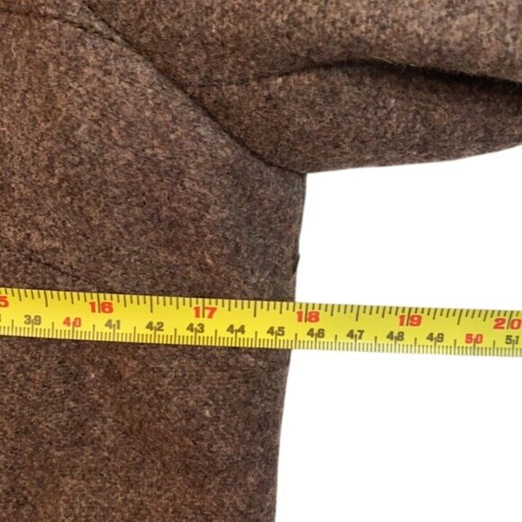 Old Navy Wool Bland Coat Womens Red Brown Colorblock Hooded Full Zip Lined Sz XS - Picture 11 of 15